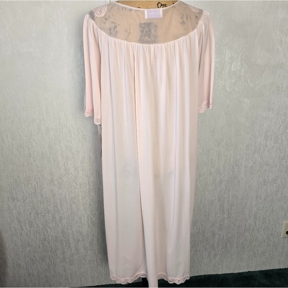 Shadowline Lrge Nightgown + Robe Set Pink Lace Elegant Nightwear Vintage 80s NWT - Picture 6 of 14